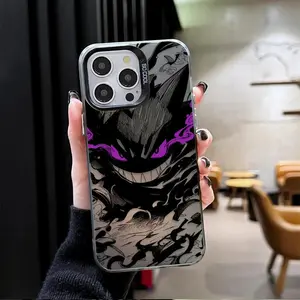 Colorful Personalized Animal Prank Gengar P-Plating Phone Case, Shockproof Resistance Accessory for iPhone 17/17 Air, 16/16E, 15, 14, 13, 12, 11 Pro Max Plus, X, XR, XS Max