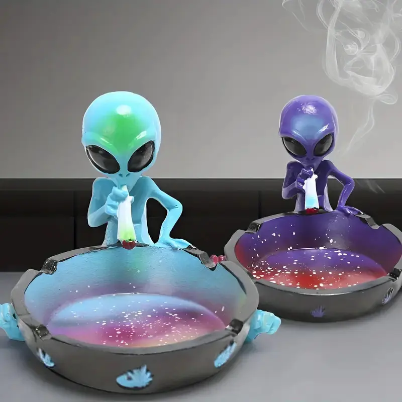 Alien Ashtray Decor Statue Figurine Sculpture – Creative Resin Fantasy Alien Design, Waterproof for Indoor & Outdoor Use, Unique Home Desktop Decoration, Ideal Ornament for Christmas, Halloween, Easter & Thanksgiving Holiday Decor, Festive, Room Decor,sum