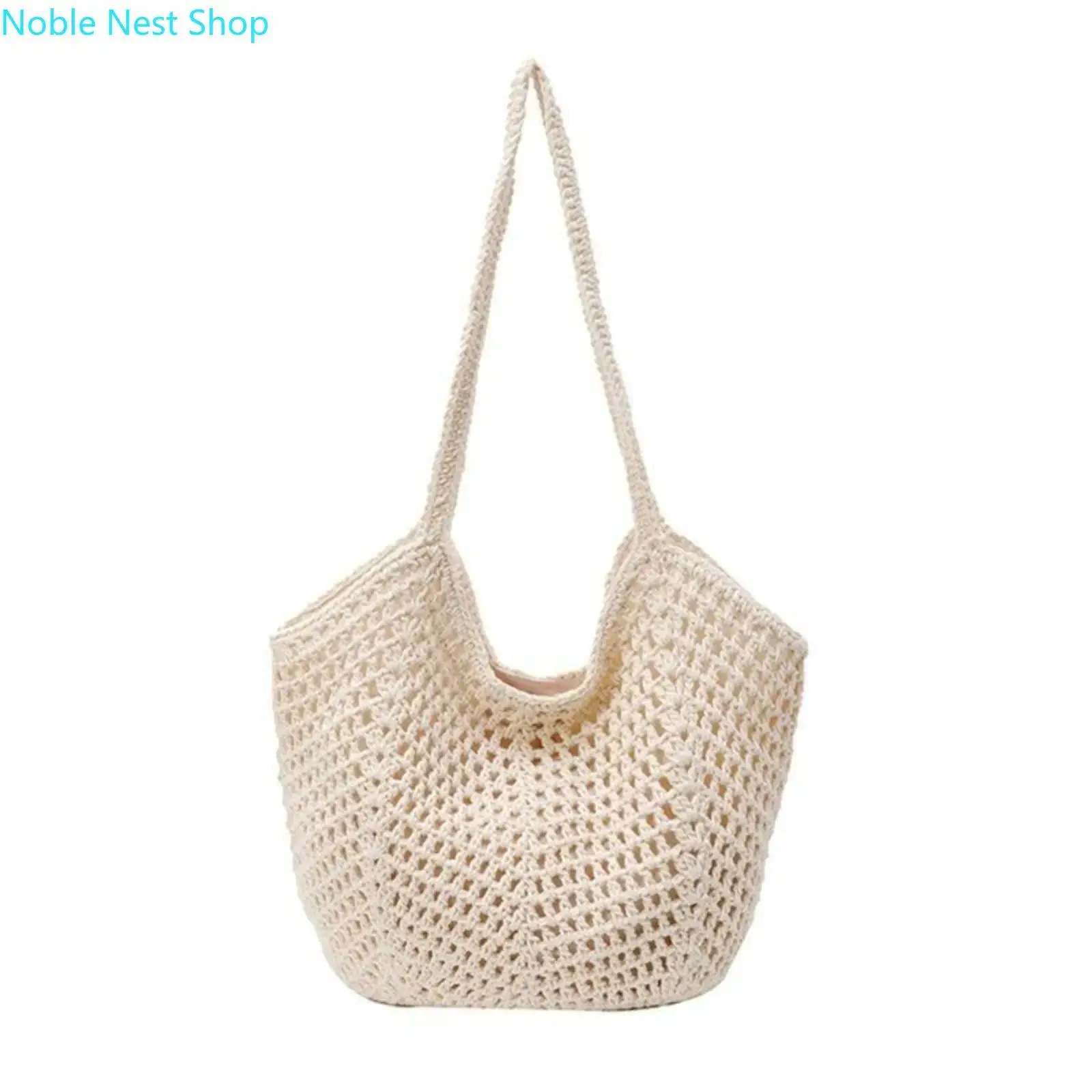 Women's Raffia Straw Beach Bag, Handwoven Hollow Out Basket Tote, Large Capacity Shoulder Purse for Casual Summer Travel & Daily Use, Casual Trendy Bag