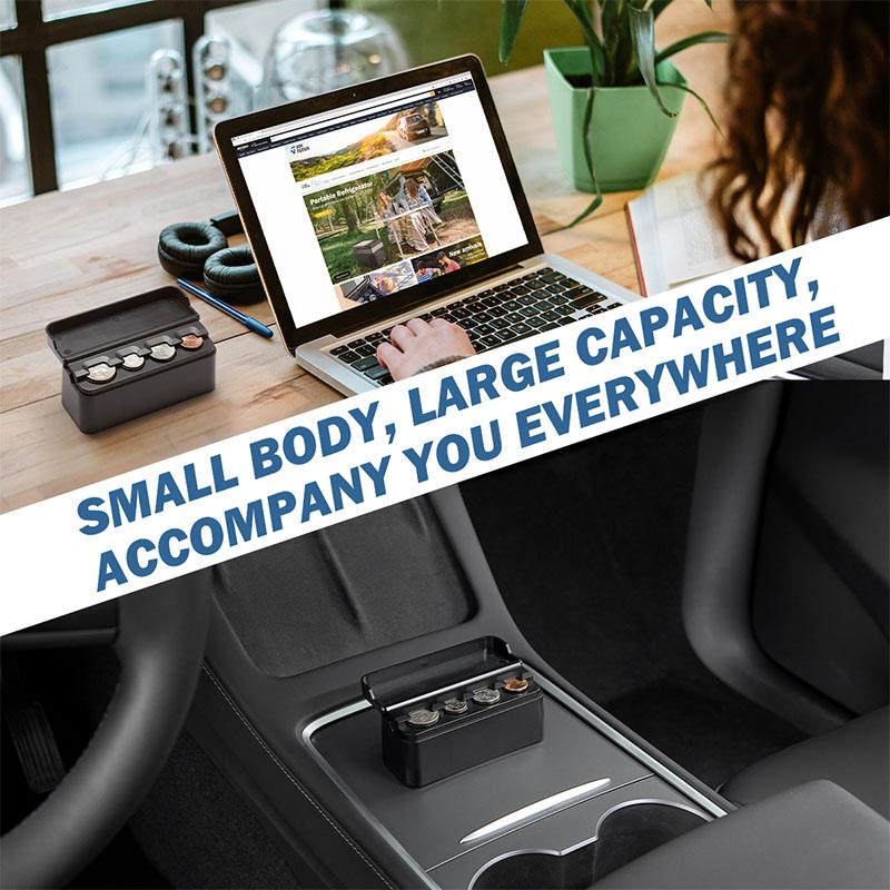 Compact Coin Holder for Car Change Organizer Precision Design Universal Fit Eco-Friendly Durable Materials 4.7x1.6x1.9in Concealed Storage Flip Lid