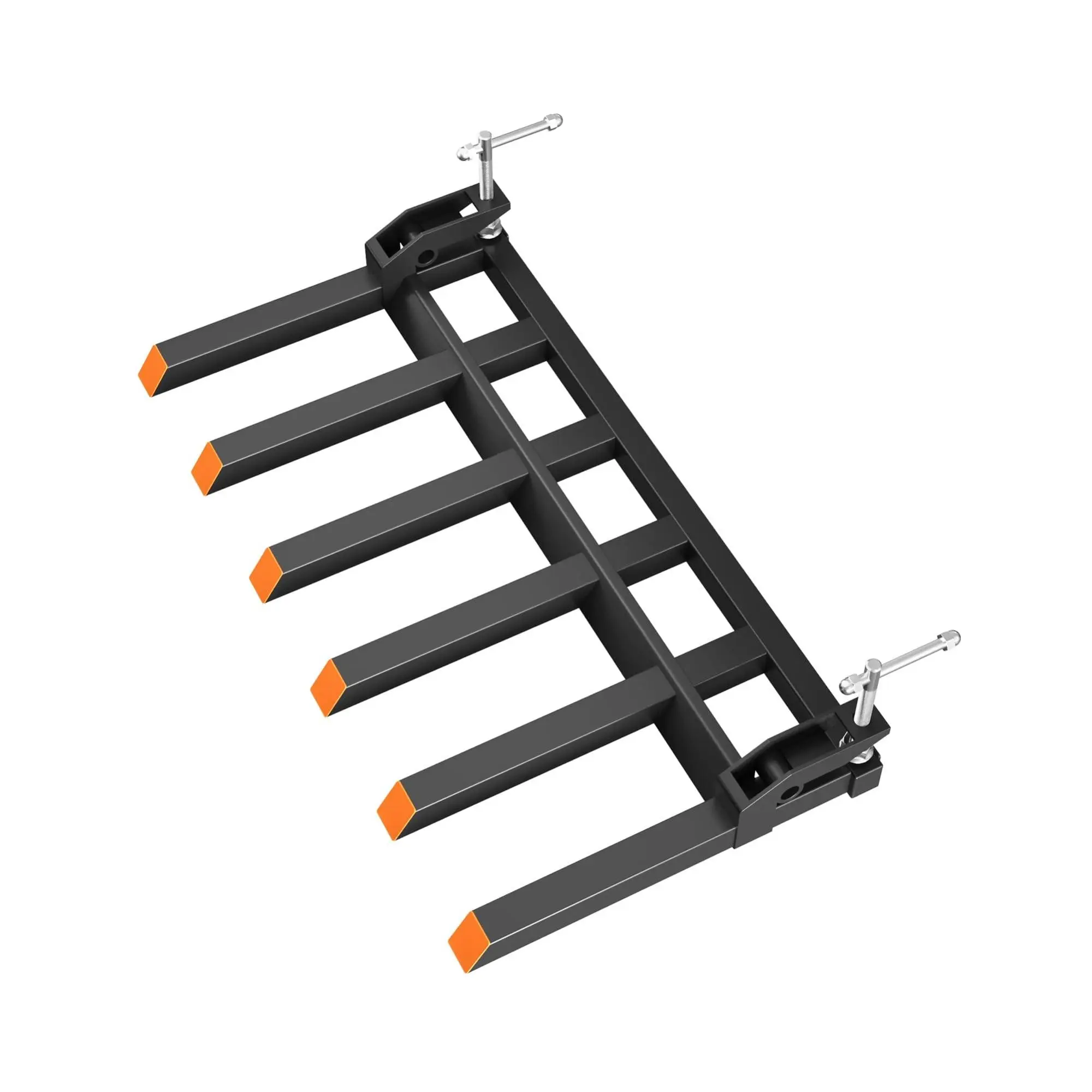 Gaomon 58-in Clamp-On Tractor Bucket Pallet Forks, 4000 lbs Load Heavy Duty Steel Forklift Attachment, Farm Ranch Equipment for Hay Lumber, Clamp-On Forks