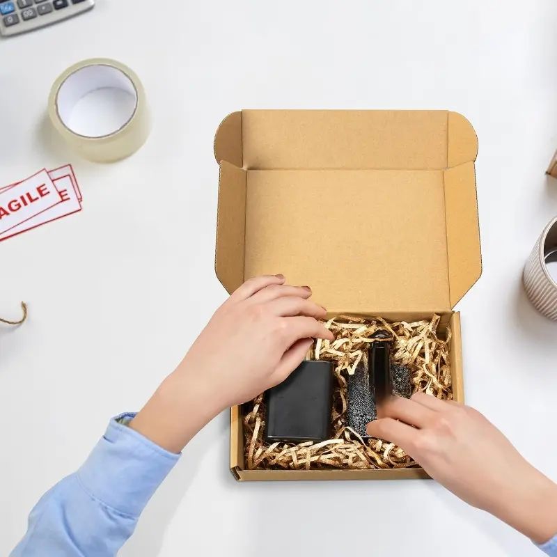 100 pieces of 5.91X3.94X1.57 inch kraft paper corrugated cardboard box - small flat transport box, Boxes for Wrapping Gifts, suitable for jewelry, crafts, gifts, decorations, and small business mailing packaging