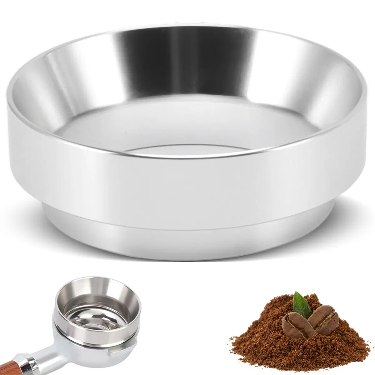 51/53/58mm Espresso Dosing Funnel with Magnetic Design, Precision Italian Coffee Handle Powder Dial Ring, Essential Coffeeware Accessories