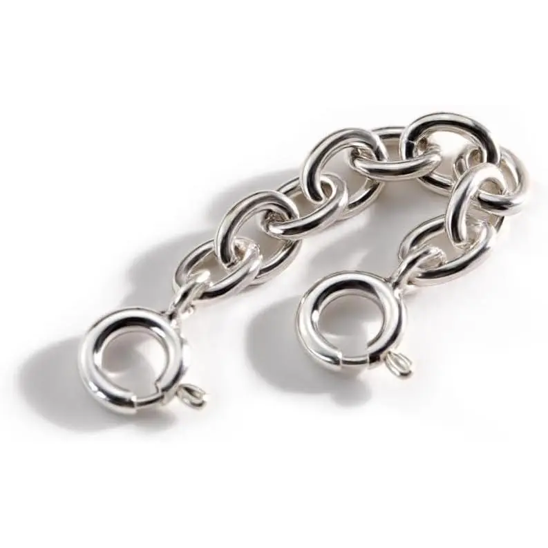 1 count 925 Sterling  Chain Extender with Clasp Removable Chain for Necklace Bracelet Anklet  Making (, L)