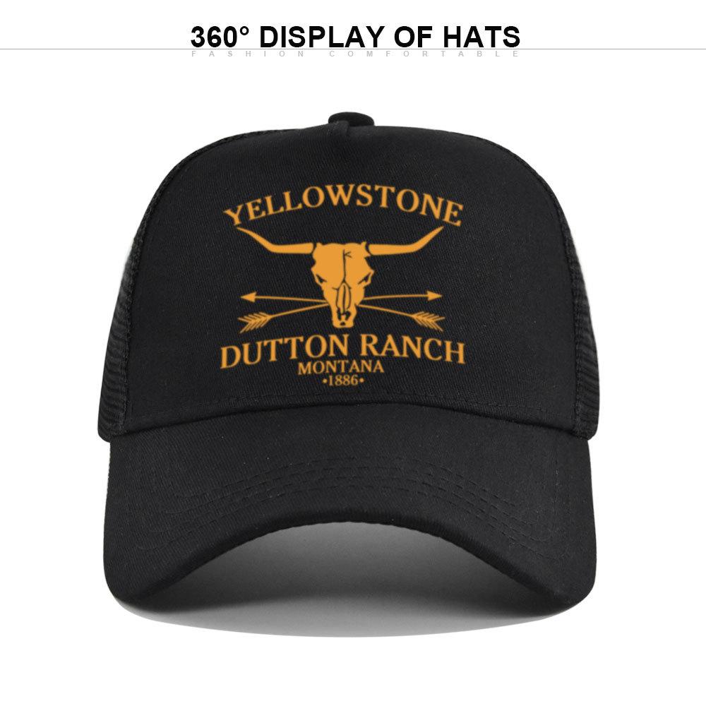 Cross-border Yellowstone baseball cap, silk-printed Yellowstone mesh cap, printed duckbill cap, unisex washable breathable sun hat