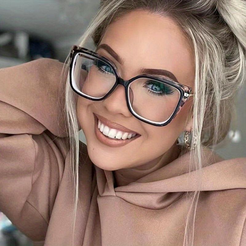 New Fashion TR90 Retro Women's Flat Frame Glasses Latest Trendy Square Decorative Eyeglasses