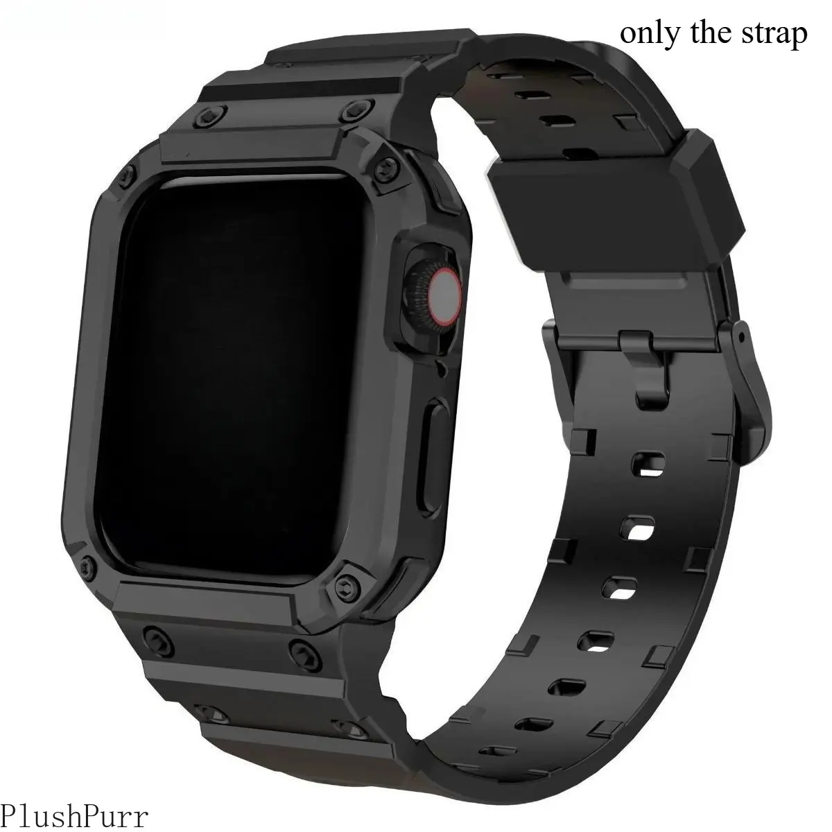Rugged 2-in-1 Integrated TPU Case + Band for Apple Watch, Shockproof Sport Strap for Series 1–11/Ultra/SE (38–49mm) tiktokshopbacktoschool