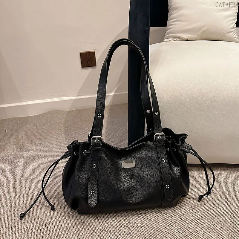 2026 New Unique Drawstring Motorcycle Bag for Women, Large Capacity Wanderlust Tote Purse, Versatile Handbag, Shoulder & Crossbody Bag for Daily Use