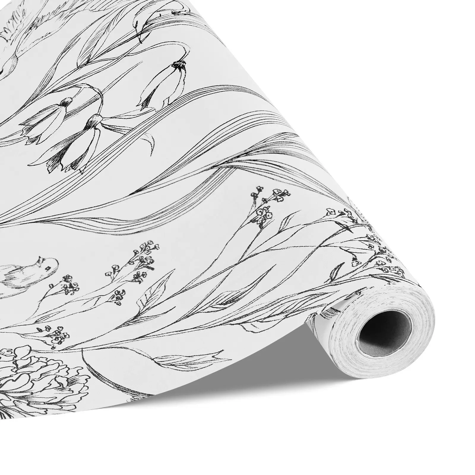 VEVOR Self-Adhesive Peel and Stick Floral Vinyl Wallpaper Roll, 17.72 x 393.7 in, Waterproof Modern Easy-to-Clean Wall Decor for Pet-Friendly Homes, Bathroom
