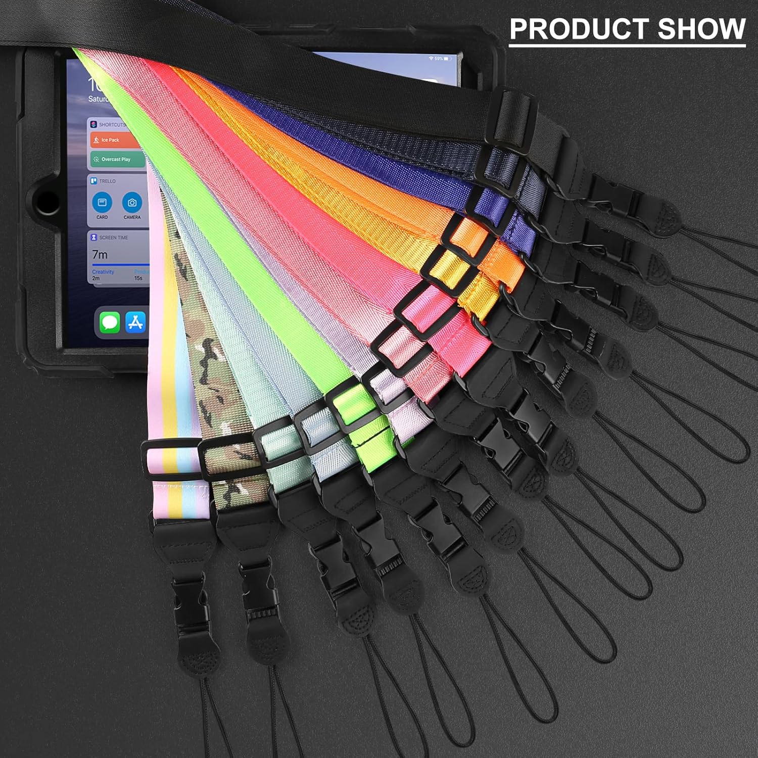 5 Pack Universal  Strap, Replacement Nylon  Lanyard, Comfortable Adjustable  Strap for iPad, Camera, Crossbody Bag, Binocular, Tablet