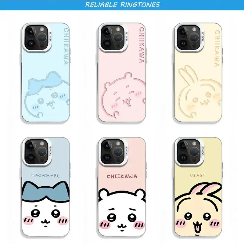 Chiikawa Cartoon Cute Couple Phone Case for iPhone 17-11 Series, Anti-Drop Hard Plastic Shell with Exact Cutouts, Ideal Christmas Gift for Chiikawa Fans