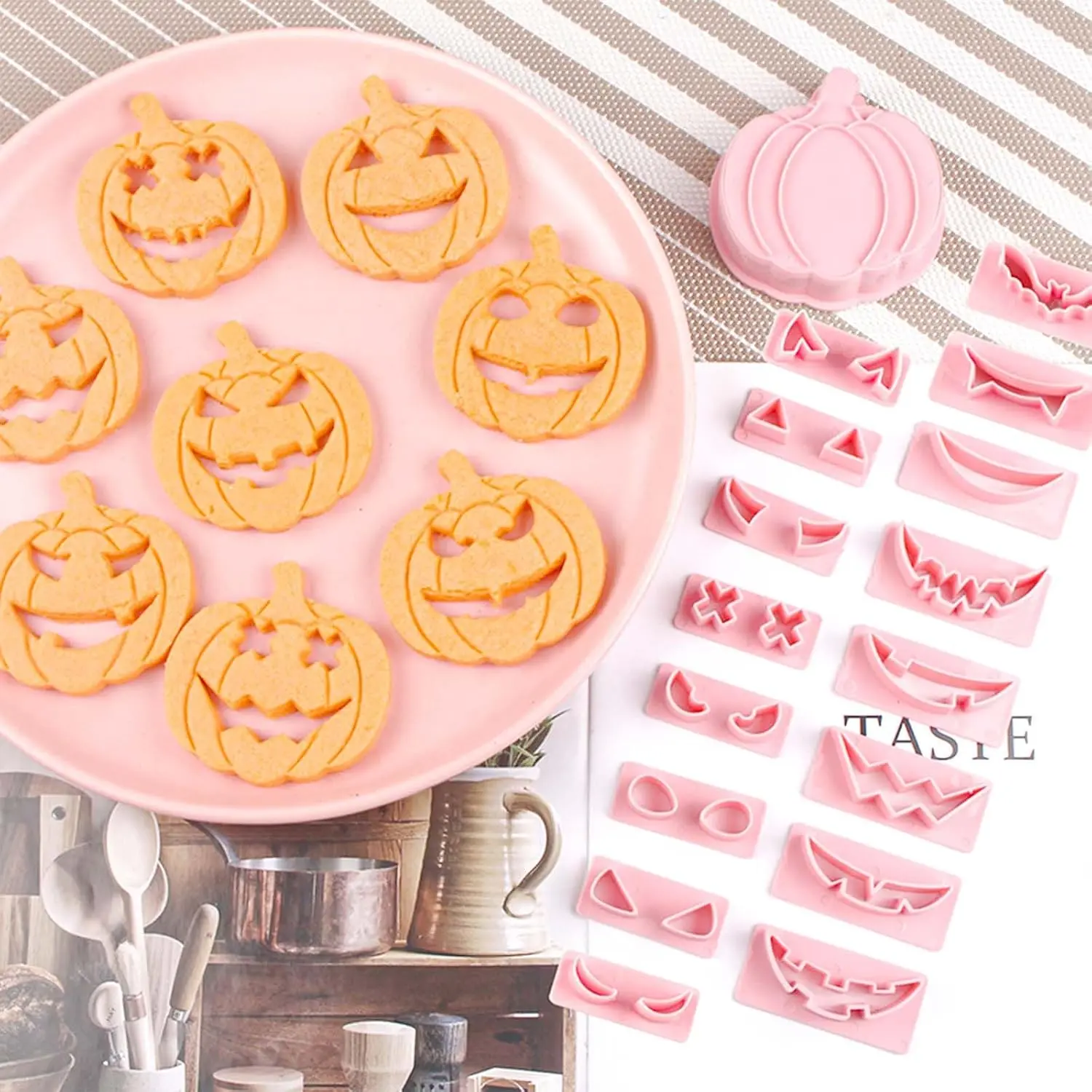 Mini Pumpkin Cookie Cutters, Halloween Interchangeable Cookie  | Pumpkin  Cookie  Set for DIY Pastry & Pie Molds for Frosting Decoration, Day of the  Baking Supplies