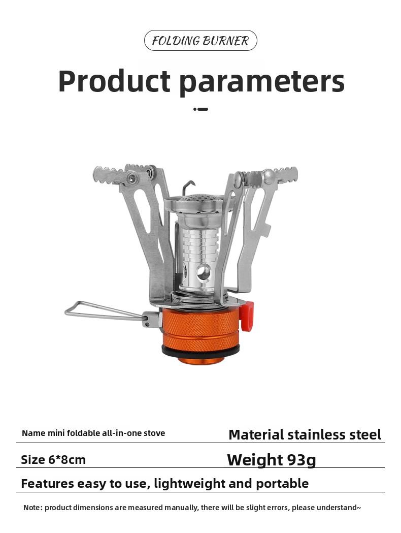 Portable Backpacking Stove Mini Camping Stove with Electronic Ignition All-in-One Outdoor Cooking Gear for Backpacking Travel Hiking Picnic Wild Camping