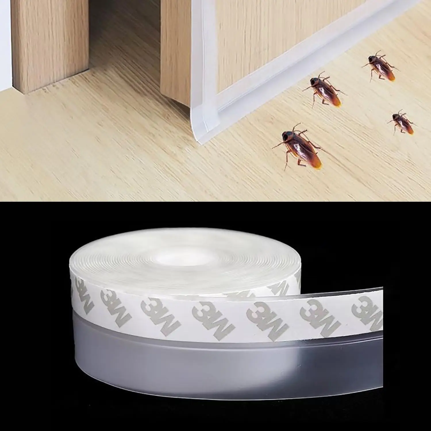 16ft Silicone Weather Stripping Seal Strip, Self-Adhesive Door and Window Draft Stopper, Waterproof Soundproof Gap Tape