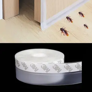 16ft Silicone Weather Stripping Seal Strip, Self-Adhesive Door and Window Draft Stopper, Waterproof Soundproof Gap Tape