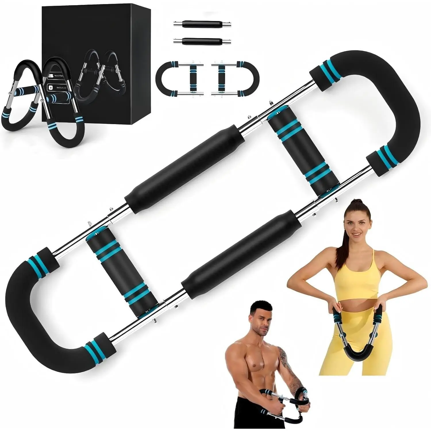 Twister Arm Trainer, 40-100lb Adjustable Chest Workout Equipment Power Twist Arm Trainer, Forearm Strengthener, Portable Spring Resistance  Home ness