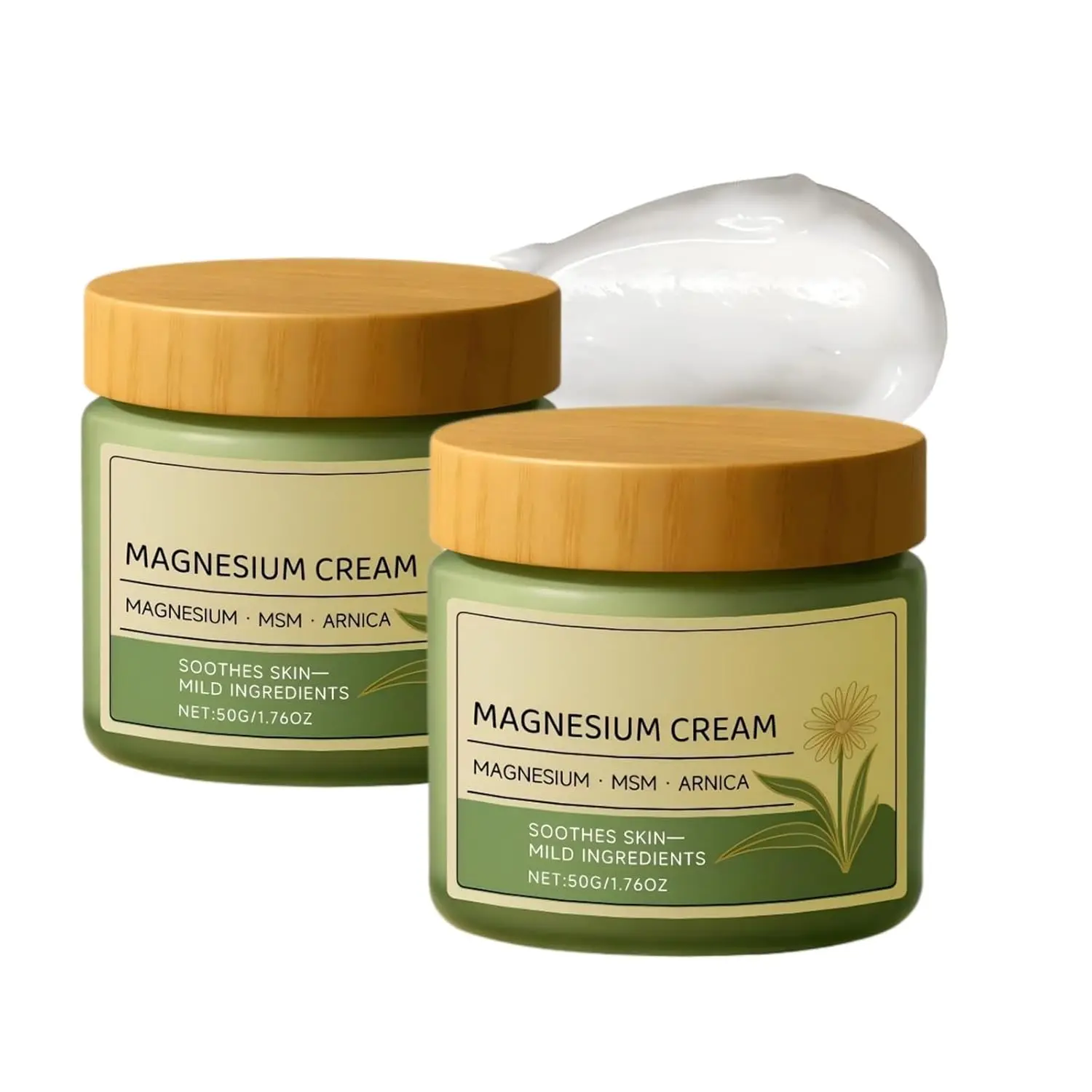 Axnzp Total Relief Magnesium Cream with MSM & Arnica, Fast Absorbing Non-Greasy Gentle Formula for Legs, Shoulders & Back Daily Comfort.(2 Pcs)