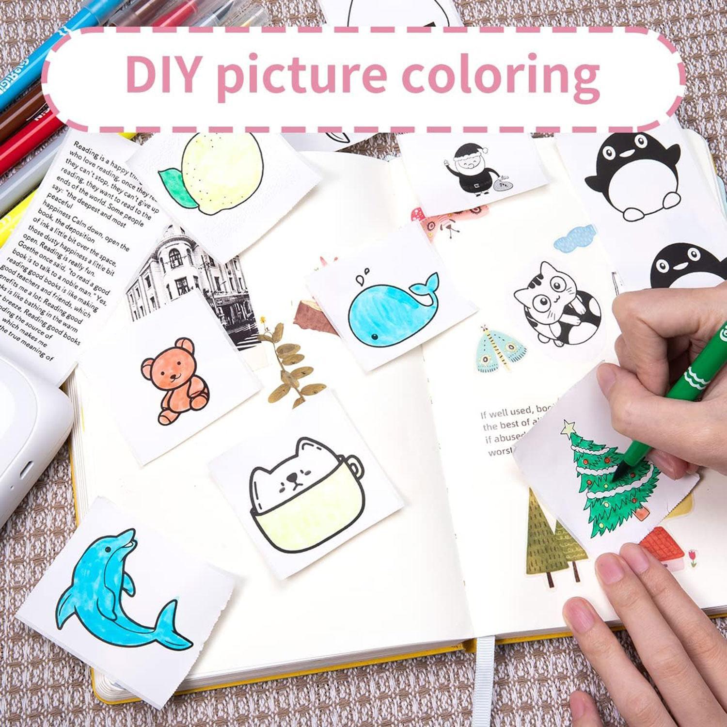 Portable Thermal Printer with Printer Paper & Marker & Sticker, 1 Set Mini Portable Thermal Bluetooth-compatible Printer, Office Supplies, Thermal Label Maker