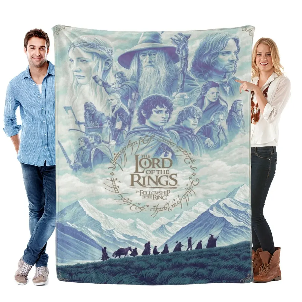 The Lord of the Rings Fleece Blanket, Fellowship of the Ring Ultra Soft Throw, Baby blankets and adult blankets, Cozy Warm Flannel Blanket for Sofa Bedroom Travel, Perfect Christmas & Birthday Gift for LOTR Fans birthday gift