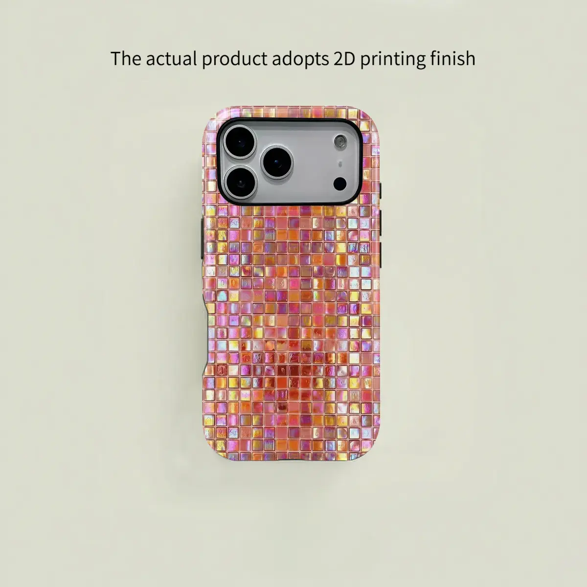 2-in-1 MagSafe-Compatible Smartphone Casing, Sturdy Durable Handheld Cellphone Device Case with Trendy Iridescent Holographic Mosaic Tile 2D Printing, Fits iPhone 17/16/15/14/13/12/11 Pro Max/Plus/Pro, Protection