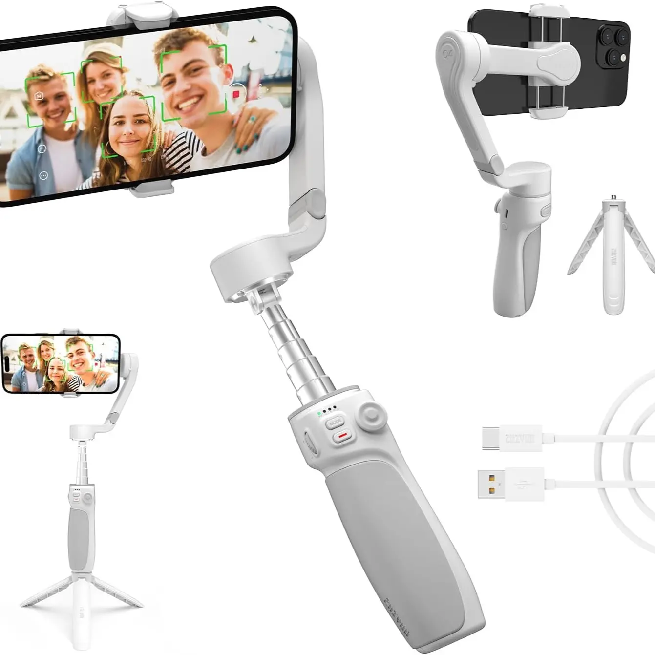 Zhiyun Smooth Q4 Gimbal Stabilizer, 3-Axis Smartphone Gimbal, Foldable and Portable, Android and iPhone, Vlogging, Tiktok Youtube Video