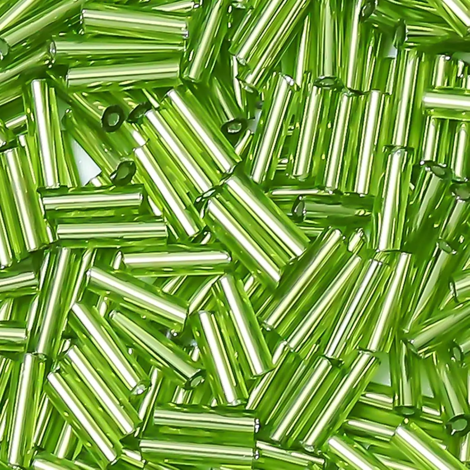 4200 count Glass Bugle Beads, Mini Long Tube Seed Beads Bulk,  Small Loose Spacer Embroidery Beaded for Bracelets  Making Sewing, Crafts, Christmas Ornaments, 2×6mm, Royal Blue