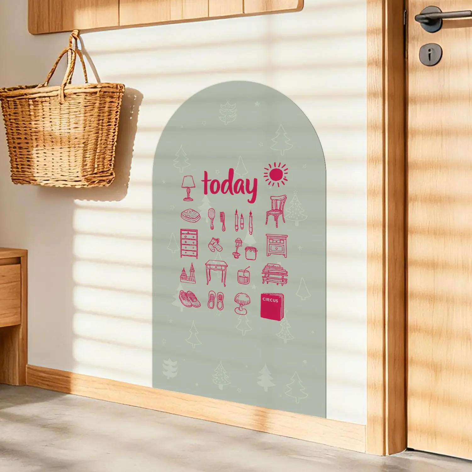 Self-Adhesive Soft Magnetic Whiteboard,Matte Finish,Christmas Tree Pattern Unique Design,Strong Adhesion,Includes 1 Storage Box 2 Water-Based Markers 1 Cloth