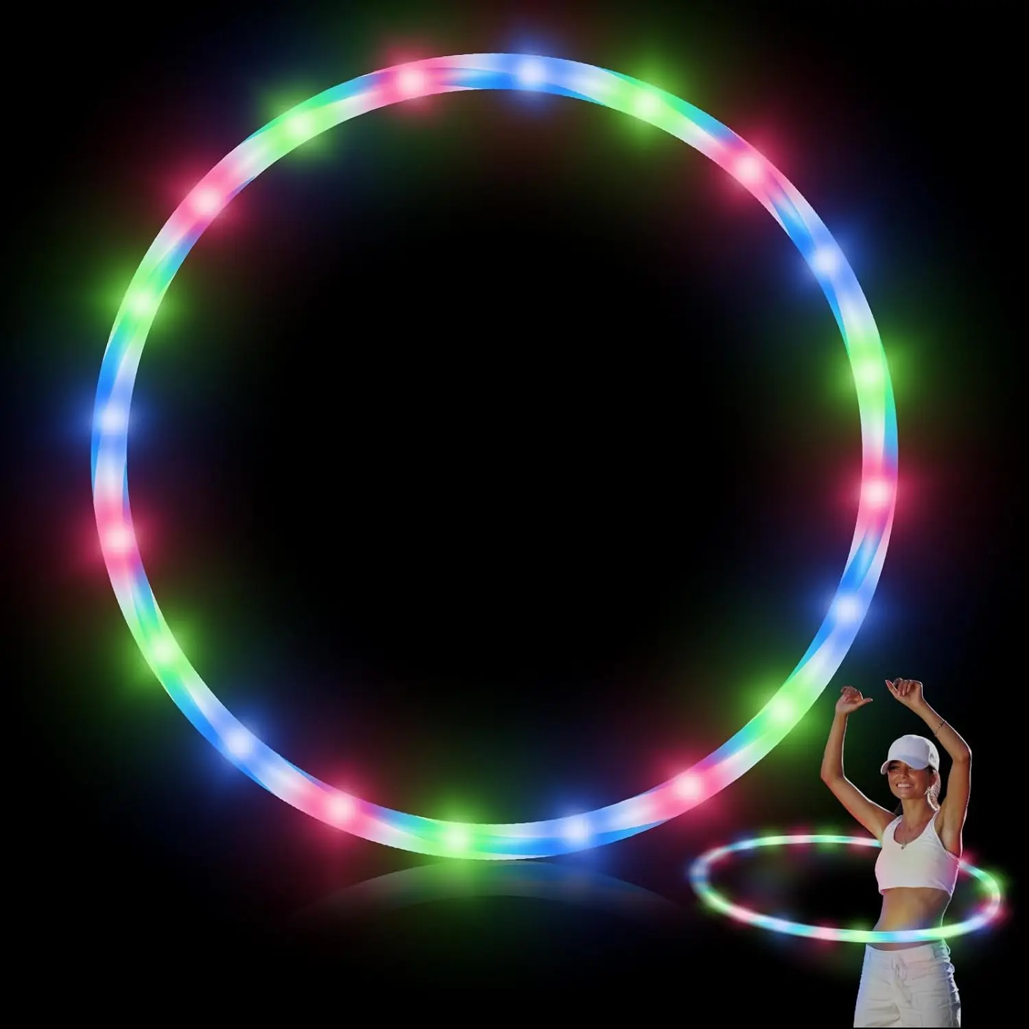 LED Ring Light Fitness Sports Bracelet, Color Changing Vibrant Glow Band for Dance Dark Gym, No Battery Included, Ideal for Workout, Active Engagement