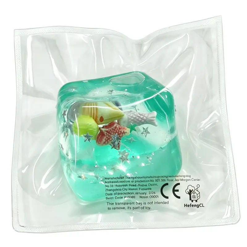 Ocean Shell Ice Cube Stress Ball, Essential Office Tool, Anxiety Relief Device, Perfect for Relaxation and Focus Enhancement