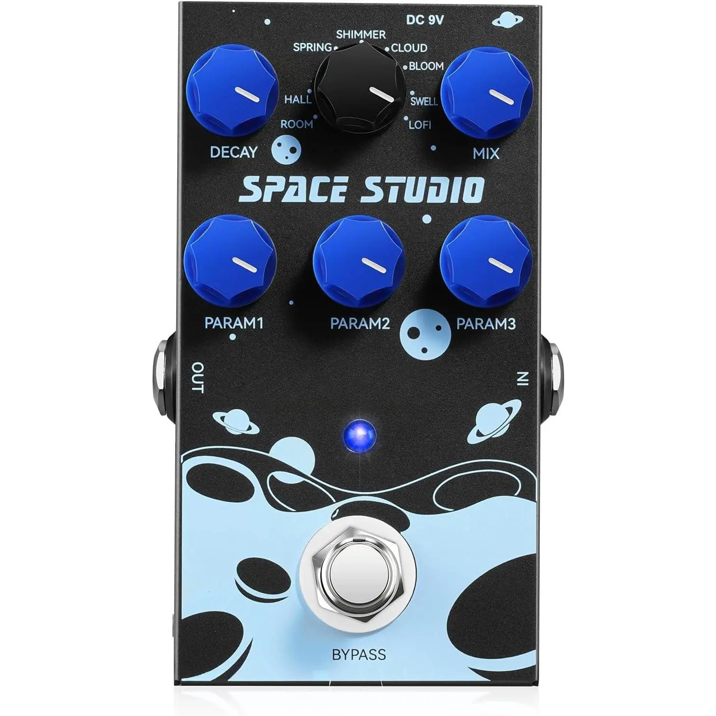 Guitar Tuner Pedal with True Bypass, Chromatic Tuner Pedal for Electric Guitar and Bass, Color Display Tuning Pedal with Mute, Pitch and Flat Tuning