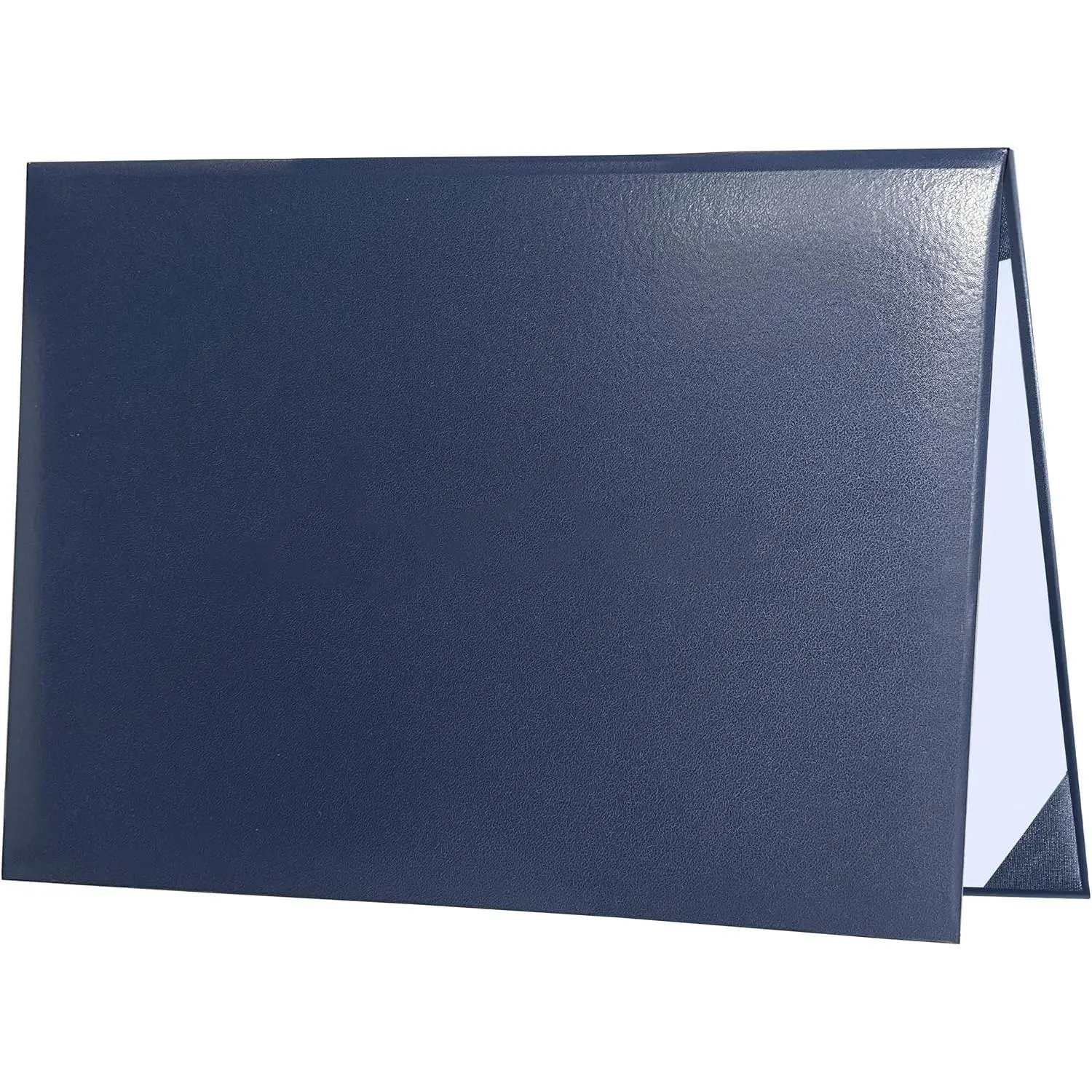 Navy Blue Diploma Cover - 8.5"x11" Letter Size Graduation Document Holder, Artificial Leather, Rigid Padding, Text Customizable Certificate Cover for Office Stationery Use