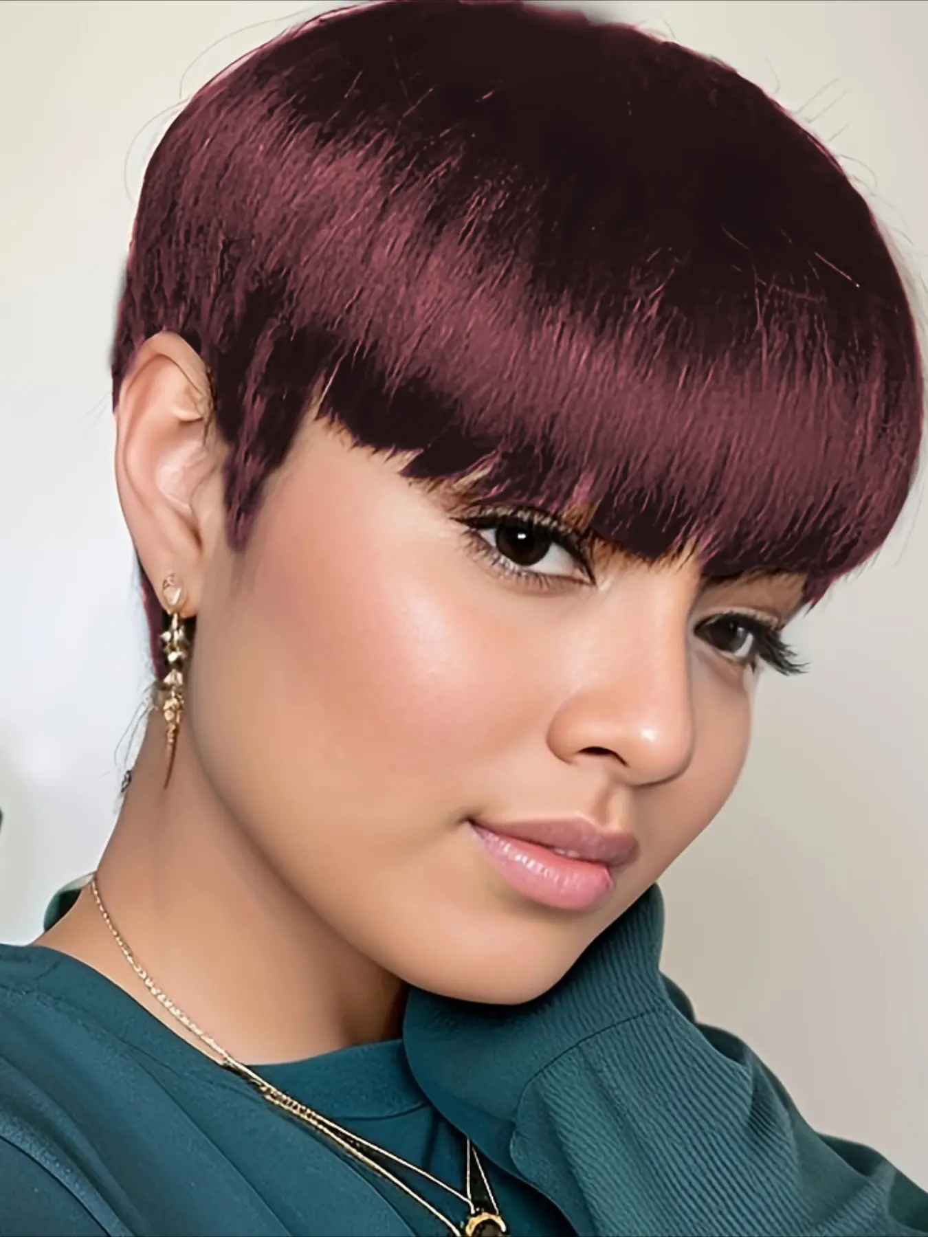 Straight Human Hair Wig for Women Pixie Cut Short Straight Wig Halloween Wig Full Machine Made Wig 150% Density 6 Inch