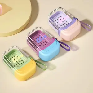 Portable Waterproof Dopamine Soap Box Plastic with Locking Buckle Sealed Soap Rack Sealing Multi-layer Soap Storage Box Travel