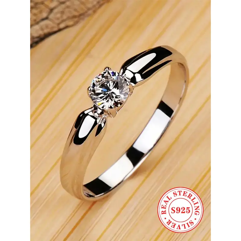 Women's 925 Sterling Silver Marquise Birthstone Ring - Rhinestone-Decorated, Elegant Fashion Temperament Jewelry, Wedding Engagement Ring, Wedding Gift for Party & Daily Wear, Wedding Gifts, Marquise Cut