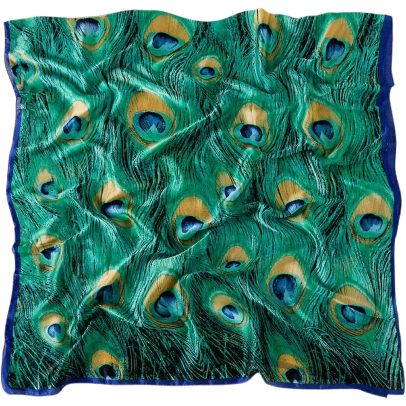 Women Silk Peacock  Print Scarf Pashmina Long  Wrap Shawl Headscarf