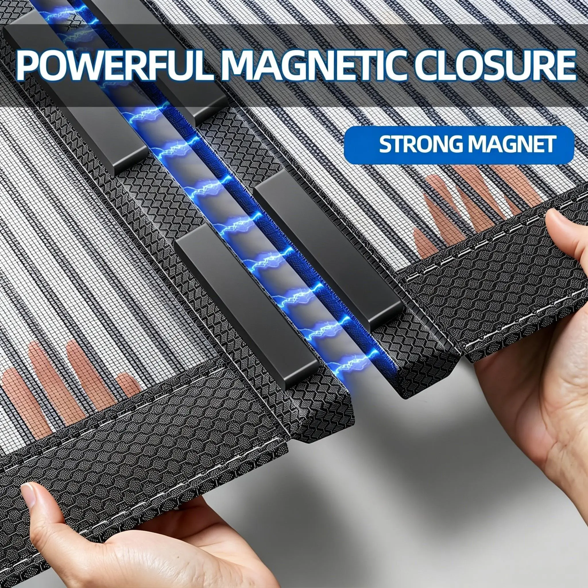 FAXHION Heavy-Duty Magnetic Screen Door with Auto-Close Sliding System - Hands-Free Suitable for Bugsproof & Pet-Friendly Panel Door, Hook-and-Tape Hanging with Magnetic Snap Closure, Easy Install Suitable for Outdoor Use, Suitable for, Balcony
