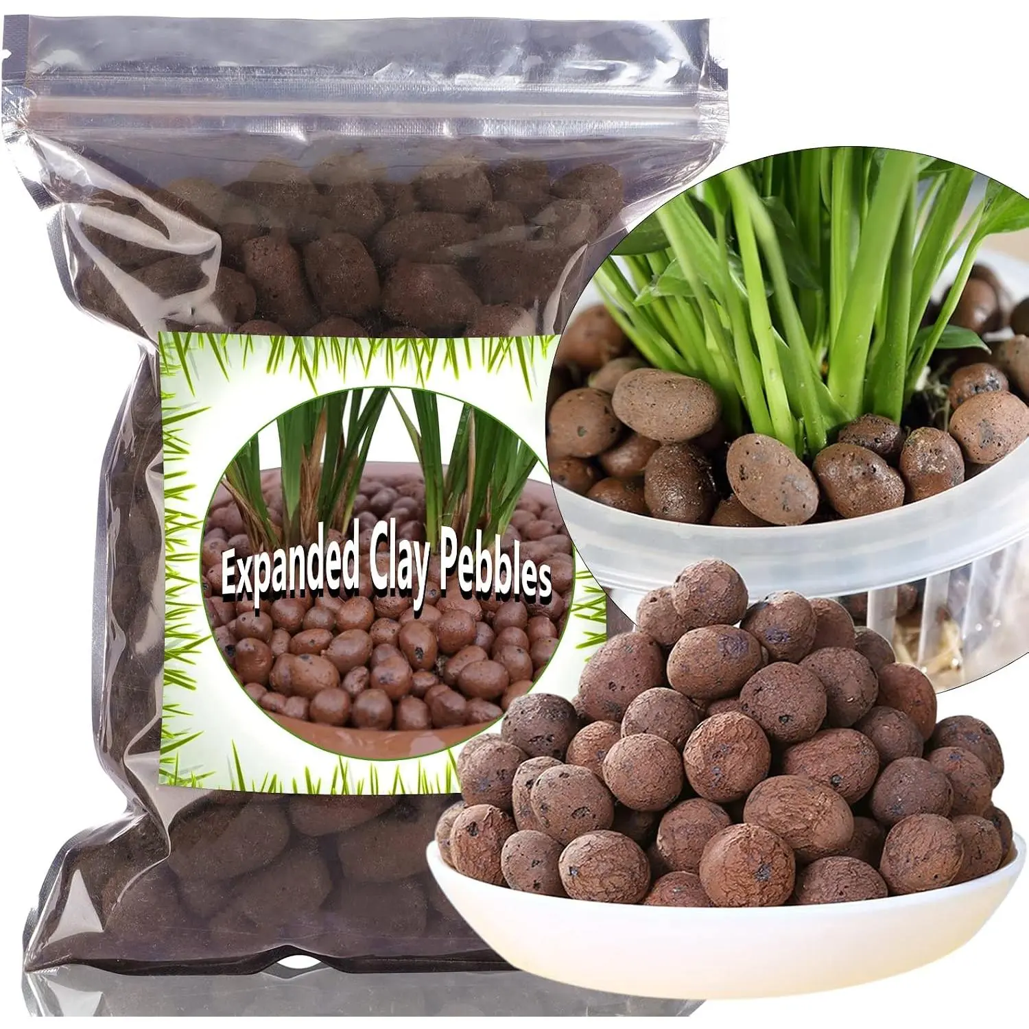 Expanded Clay  1 qt, 8mm-14mm Clay Balls for ,   Grow Media, Porous Stones for Hydroponics, Drainage, Decoration, Aquaponics, and Other Gardening Essentials