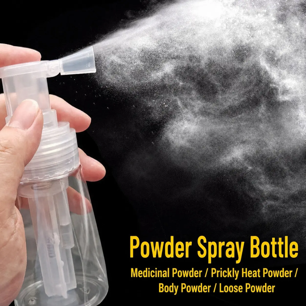 1pcs/2pcs Portable Powder Spray Bottle Reusable For Salon Dry Shampoo Hair Fibers Fine Nozzle Refillable Dispenser For Root Cover Setting Baby Powder Household Tool