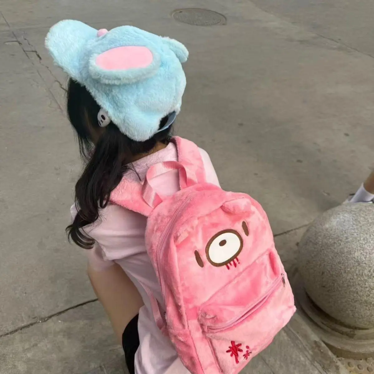 Women's Graphic Gloomy Bear No-Wheels Zip Backpack - Japanese Kawaii Cute Style, Large Capacity, Safe Materials, 13-14 Years Girl Backpacks for School, Laptop Bookbag Daypack for Travel