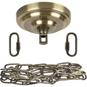 Vintage Canopy Kit & Pendant Light Fixture Chain for Chandelier/Swag Light Fixtures, 6ft Heavy Duty, Max Weight 60 lbs, 5" Diameter, Black (Bronze)