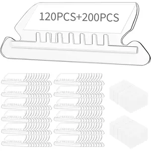 File Folder Tabs, 120 count File Folder Tabs and 200 count Inserts, File Tabs for  Folders, Plastic  Folder Tabs, Clear  File Tabs for File Folders
