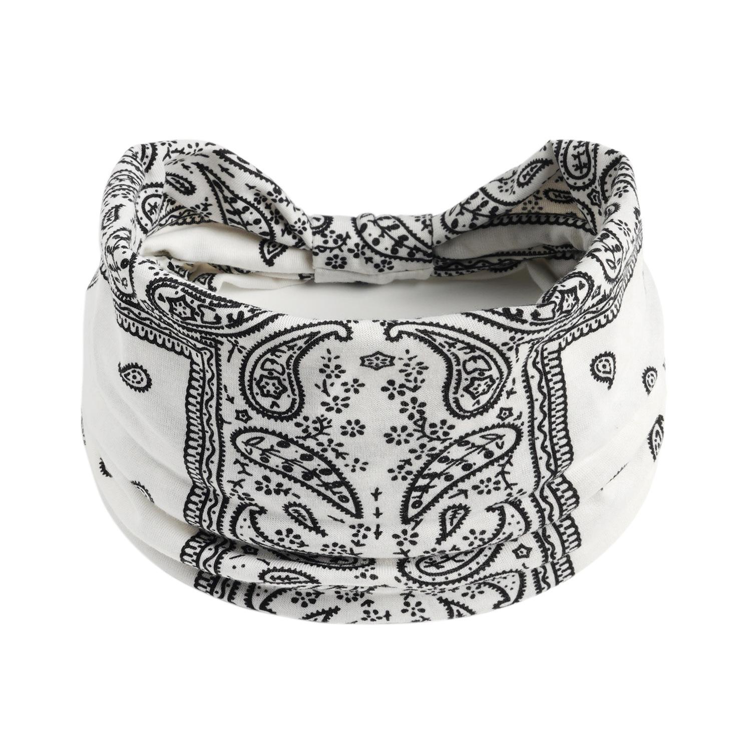 Boho Bandana Style Headband | Wide Paisley Hairband for Curly Hair, Busy Mornings, Gym, Travel & Everyday Wear | Absorb sweat ,Soft, Breathable & Stylish | Latina Favorite
