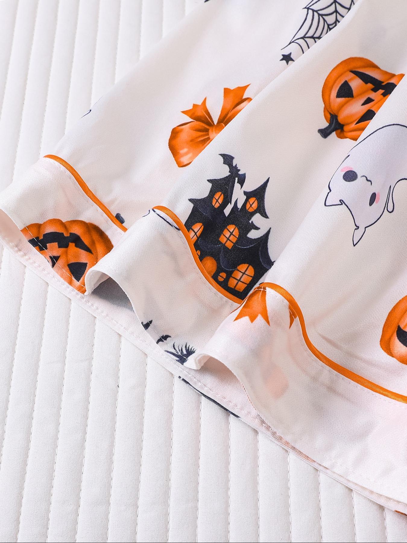 Women Christmas Pajama Set, Santa & Bowknot Tree Pattern, Short Sleeve Button-Up Shirt & Elastic Shorts, Casual All-Season Sleepwear Loungewear