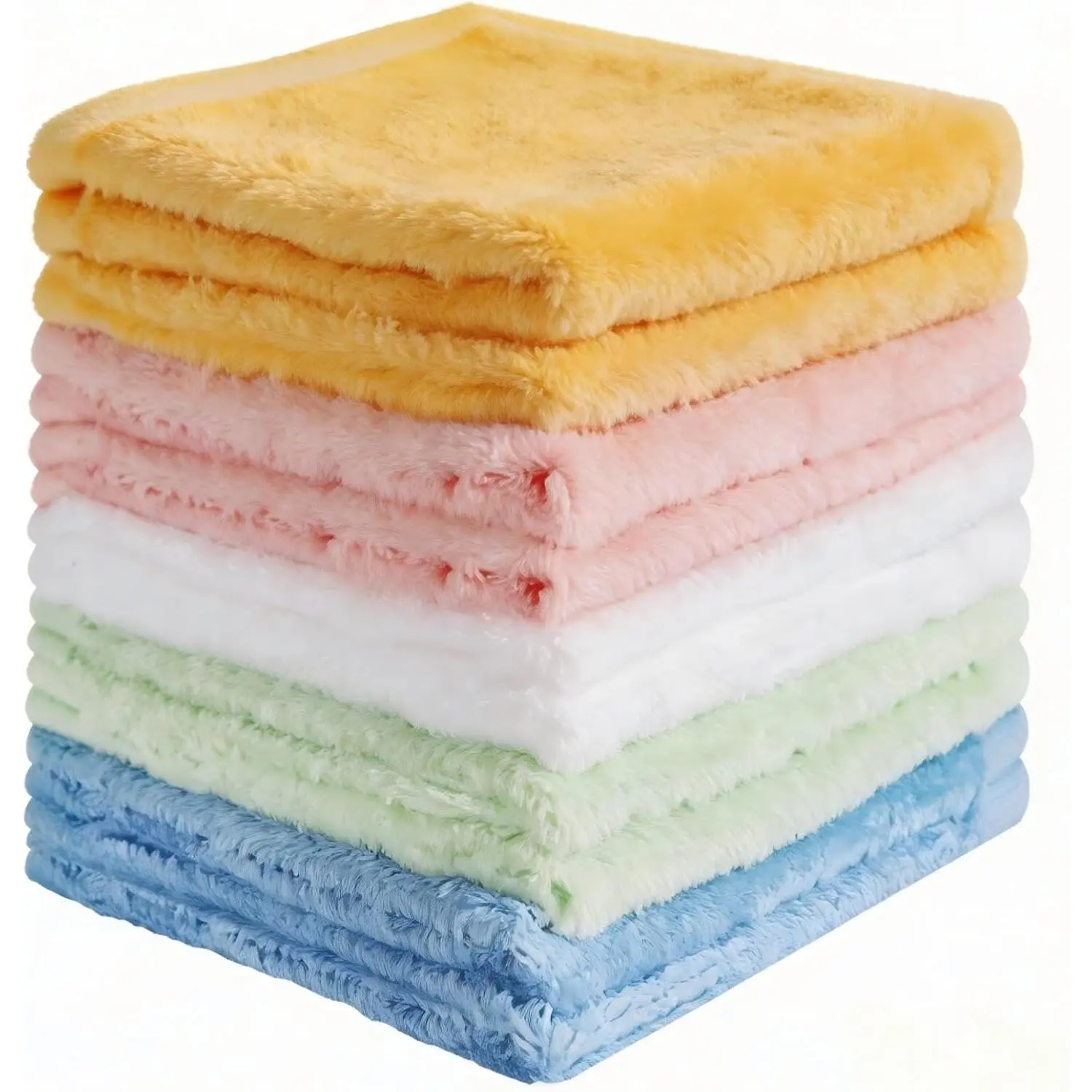 10 Pack Wash Cloths, 10x10 Inch Microfiber Highly Absorbent and Soft Feel Fingertip Towels, Machine Washable Washcloths for Bathroom, Gym, Hotel, Spa and Kitchen, Multicolor