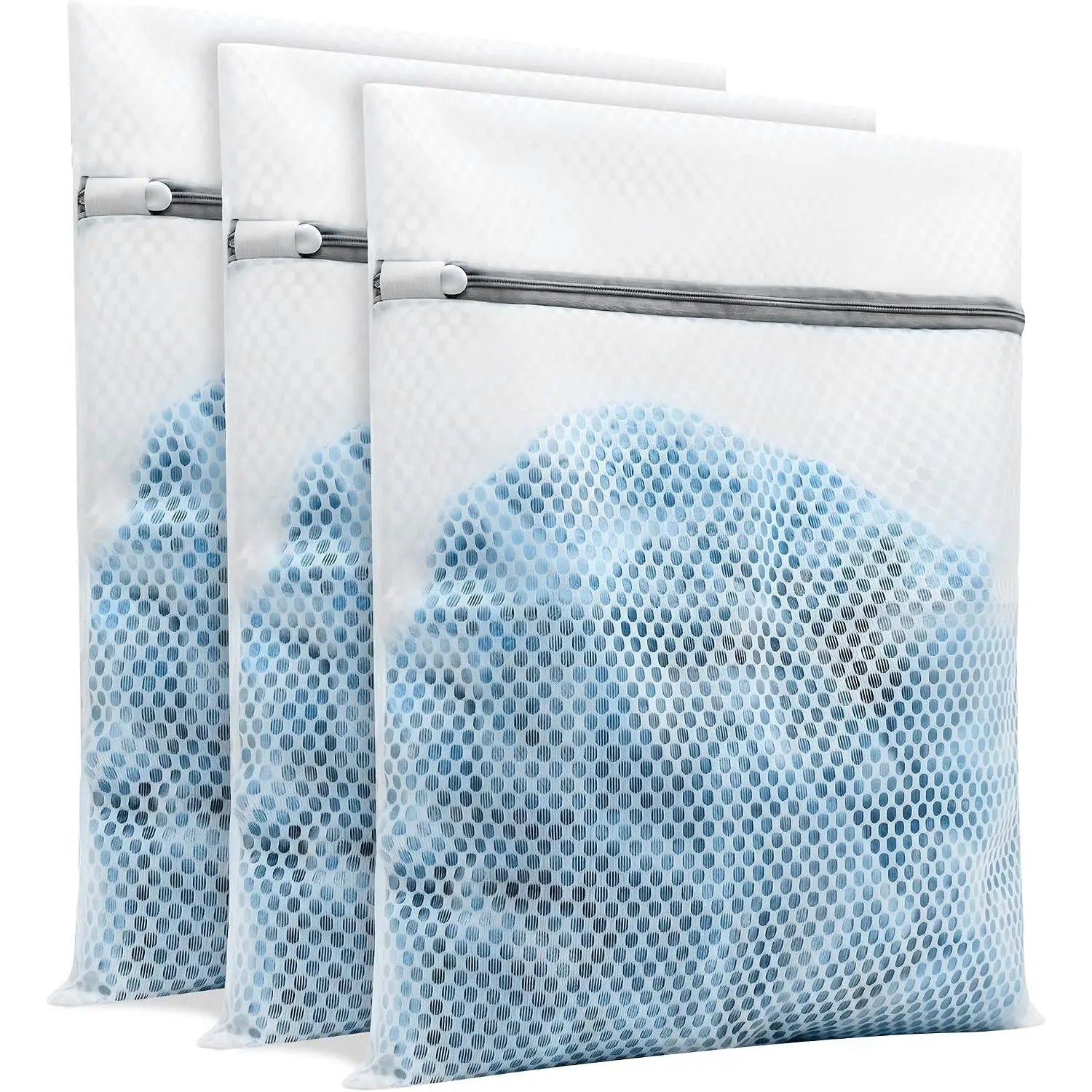 3 count Laundry Bags Mesh Wash Bags,12 x 16 inches | Upgraded  & Fine Mesh, Extra Durable with Sturdy Zippers