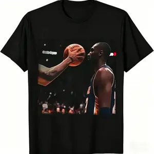 [Basketball Legend Tee]Vintage Basketball Legend Kobe Inspired Graphic T-Shirt Retro 90s Iconic Laker No Flinch Game Day Shirt Unisex Streetwear Cotton Crewneck Mamba Mentality Gift for Basketball Fans Athlete Style Tee