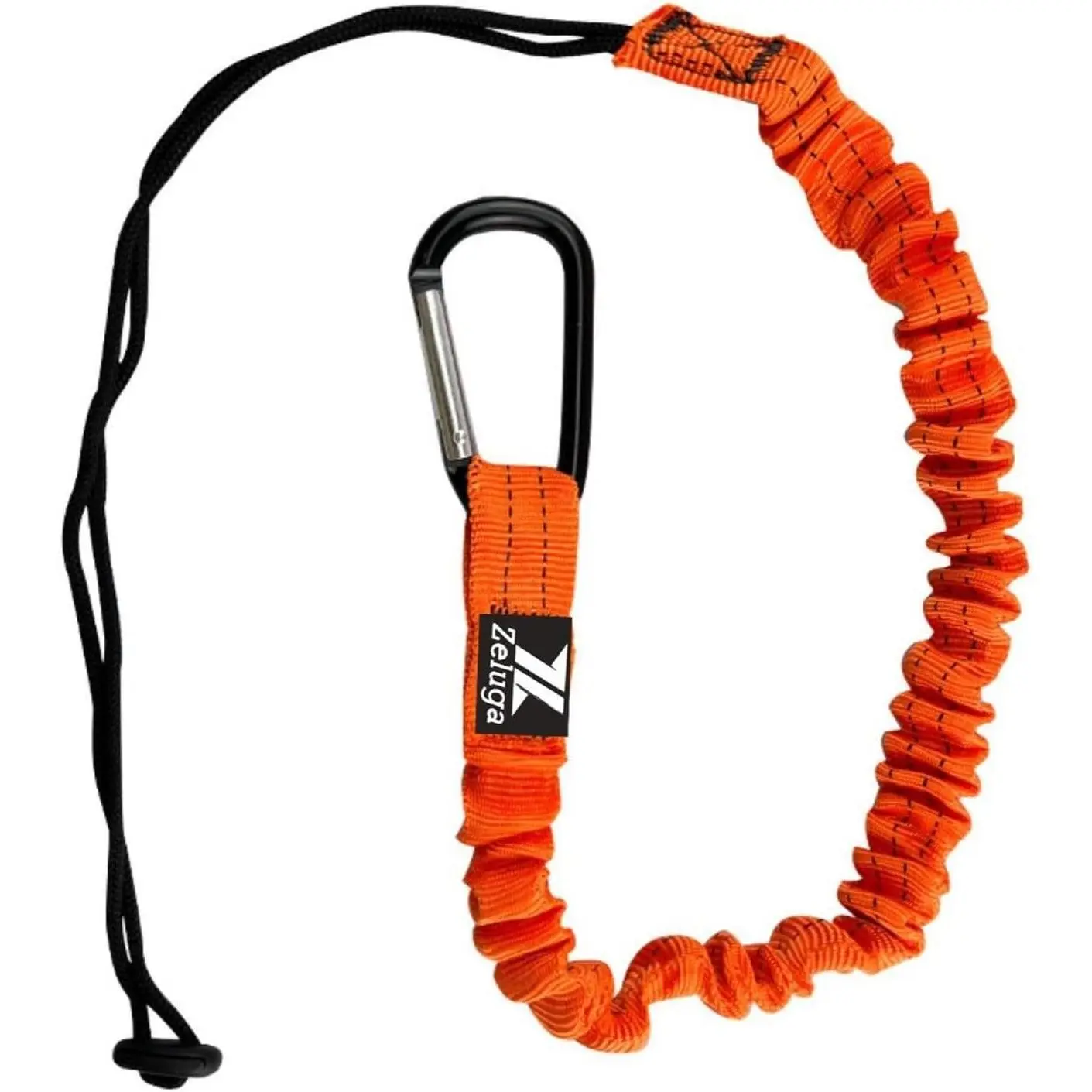 Tool Lanyard Shock Absorbing with Self-Locking Carabiner, Orange
