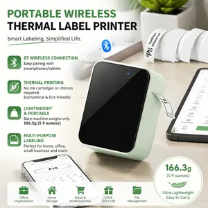 Portable Bluetooth Label Printer, USB Rechargeable, Multi-Fonts, Easy Operation for Home Office Organization. High-Quality Printing, Clear & Durable, Perfect for Marking Containers, Files, Cables. Ideal Gift for Students and Professionals.