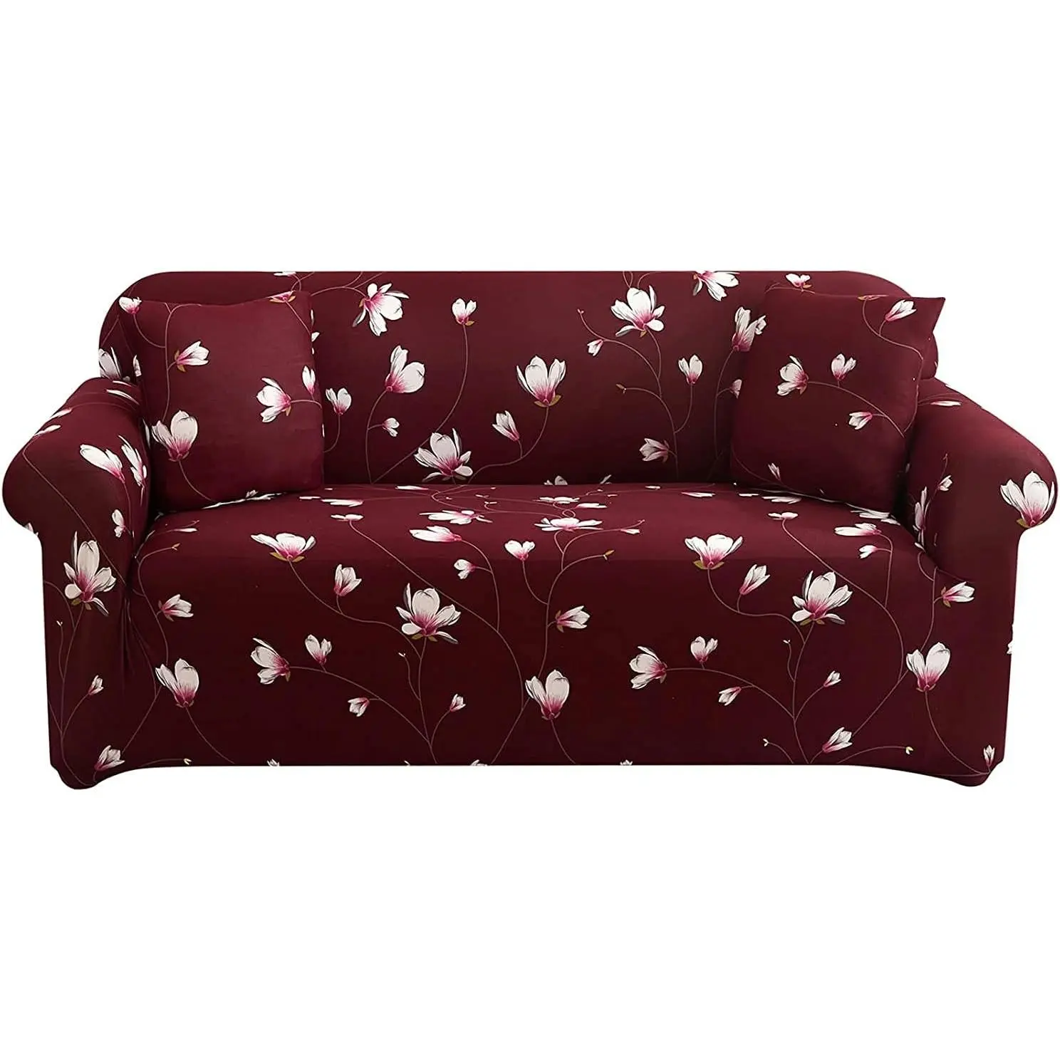 Printed Sofa Cover Stretch Couch Covers Patterned Loveseat Slipcovers for 2 Cushion Couch Love Seat Set (US-MDXJH, 2/Loveseat)
