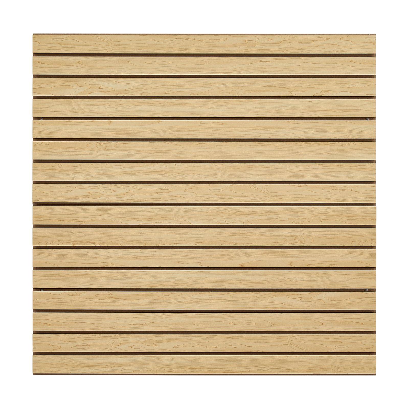VEVOR Slat Wall Paneling, 4 x 4ft, MDF Garage Slatwall with Modular Design, Natural Slat Wall Easy-to-Install Adjustable Slatwall Panel with Coupling Structure & DIY Cutting, Fit for Storage & Display
